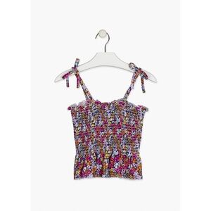 Colorful Floral Smocked Kids Camisole